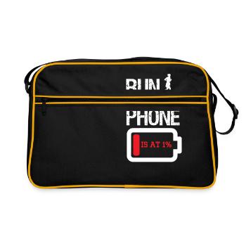 Go jogging like your phone's battery low - Retro Bag - black/gold - Front