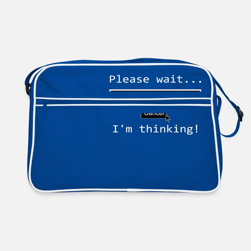 PLEASE WAIT IM THINKING Geschenkidee Motiv Design Retro Tasche
