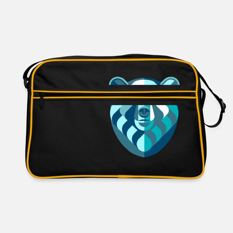Bear abstract blue white Retro Bag