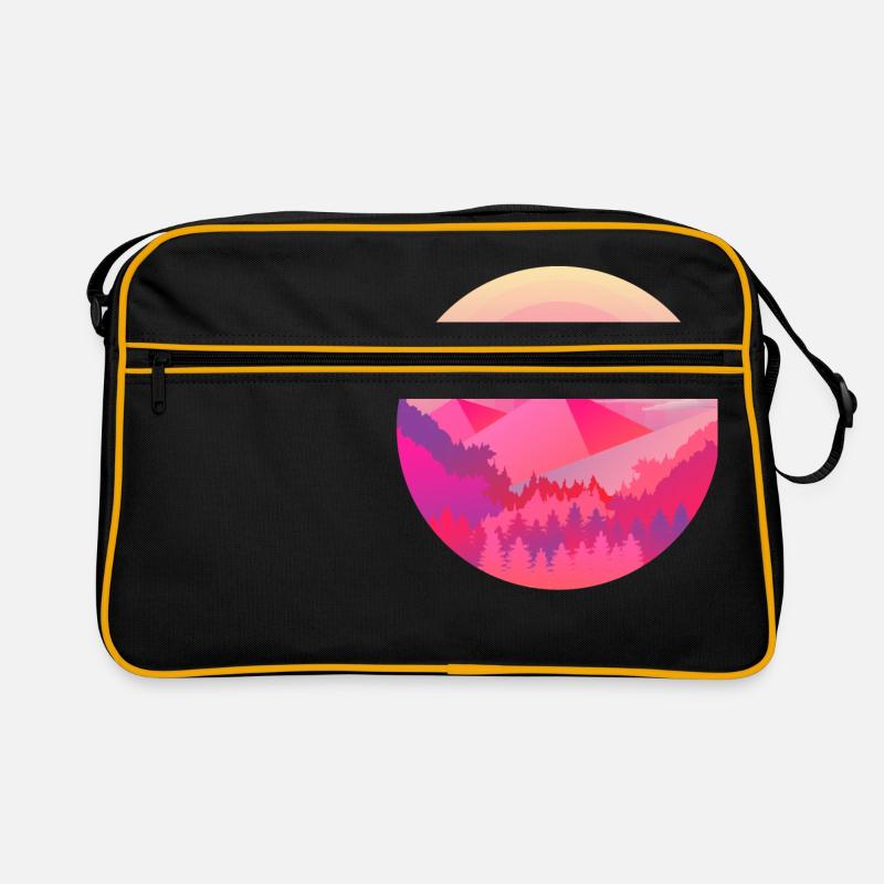 Mountains pyramid sun forest Retro Bag