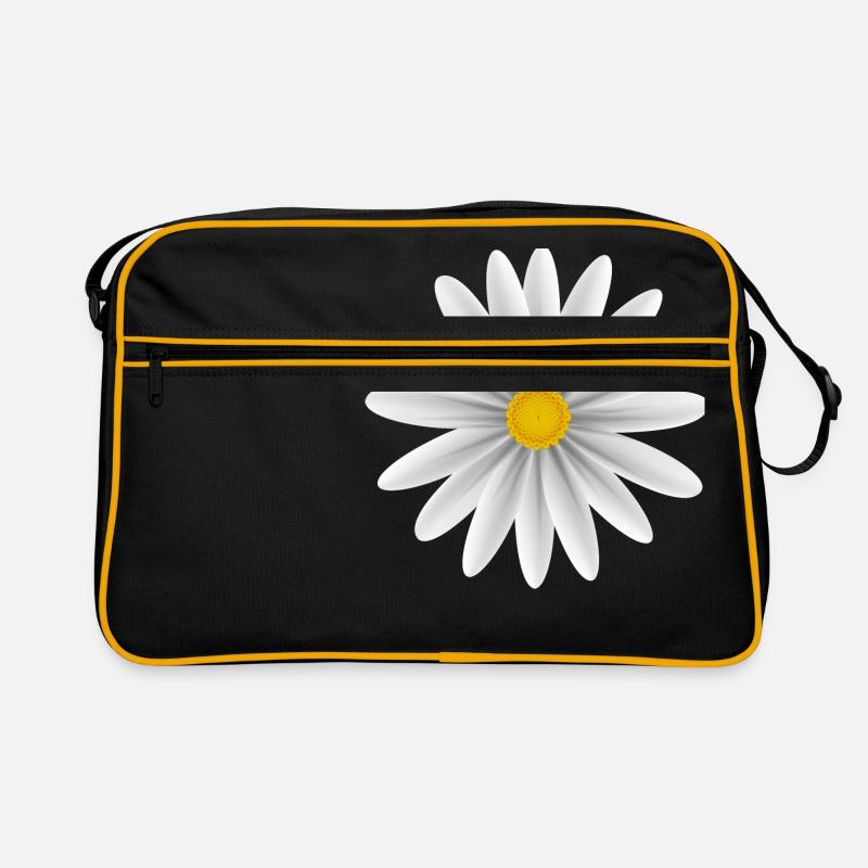 Weiße Daisy Top Down Retro Tasche
