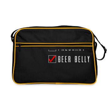 Pregnant baby belly vs. Beer belly gift idea - Retro Bag - black/gold - Front