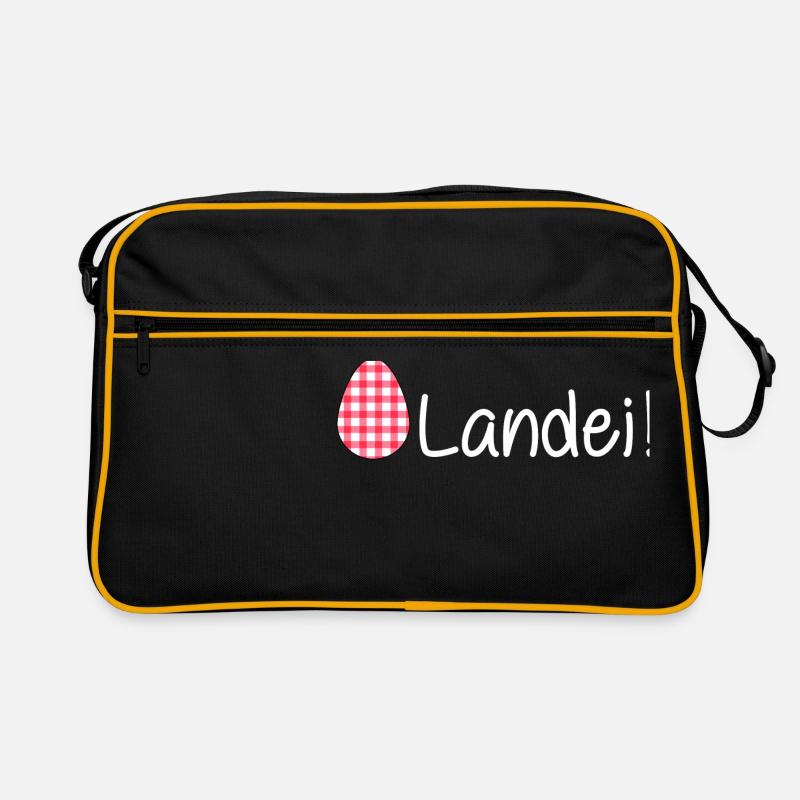 landei (white) - Retro Tasche - Schwarz/Gold