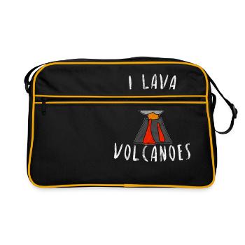 J'adore la nature des volcans volcan idée cadeau - Sac Retro - noir/or - Devant