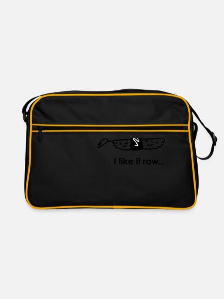 LIKE IT RAW | BLACK & WHITE - Retro Bag - black/gold - Front