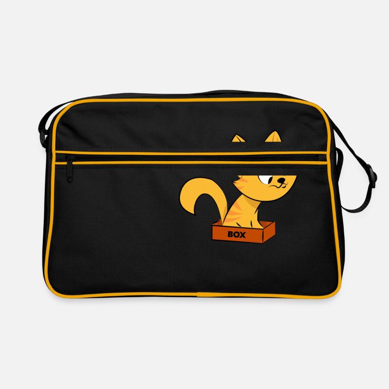 Cat sits in a box gift kitten Retro Bag