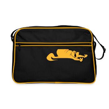 Cat stretches gift pet - Retro Bag - black/gold - Front