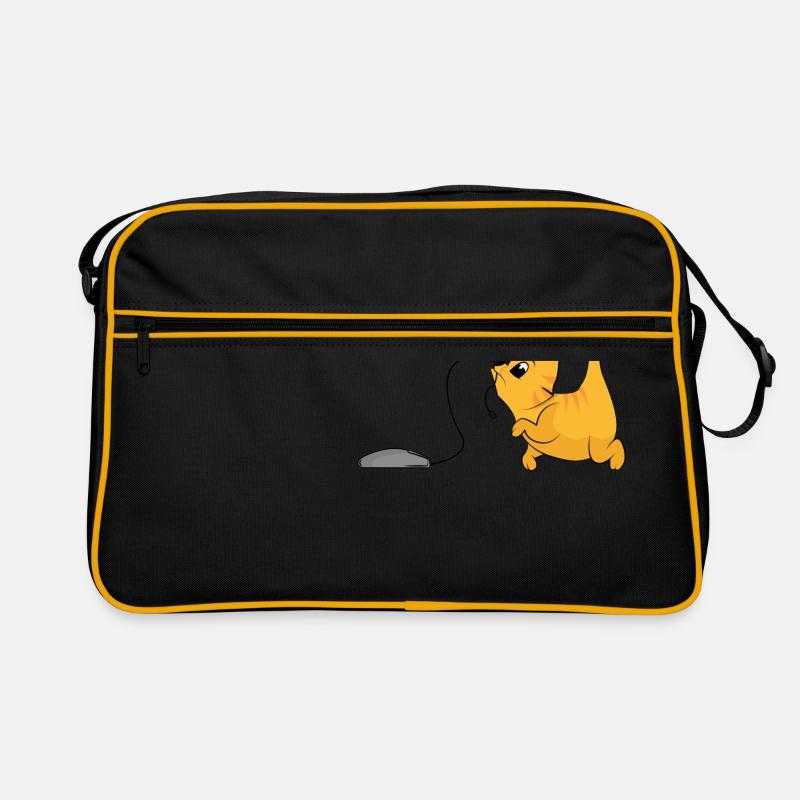 Katze fängt computer Maus Geschenk Kätzchen Retro Tasche