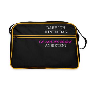 Tschüss anbieten - Retro Tasche - Schwarz/Gold - Vorne