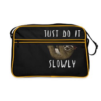 Il suffit de le faire Sloth lentement idée cadeau - Sac Retro - noir/or - Devant