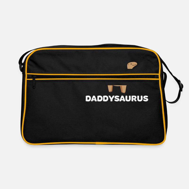 Daddysaurus Funny Dinosaur Daddy Gift - Retro Tasche - Schwarz/Gold