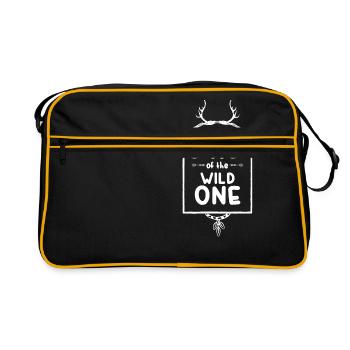 Papa du Wild One Cadeau drôle de bébé - Sac Retro - noir/or - Devant