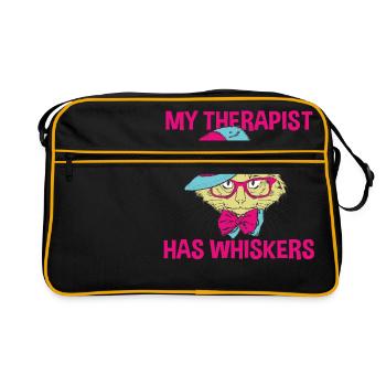 Funny My Therapist has whiskers poison - Retro Bag - black/gold - Front