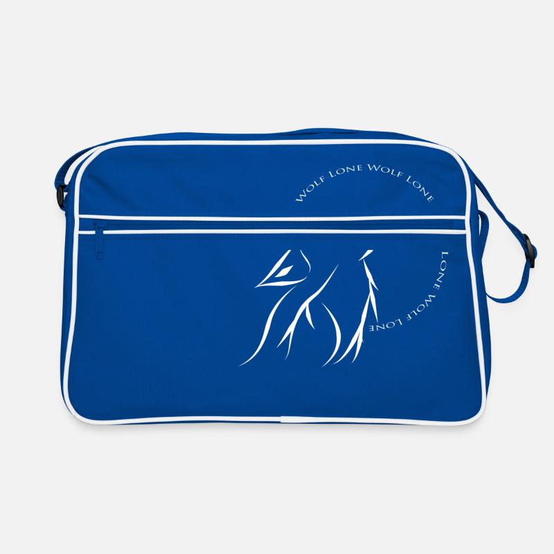 Einsamer Wolf weiß Retro Tasche