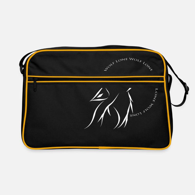 Einsamer Wolf weiß Retro Tasche
