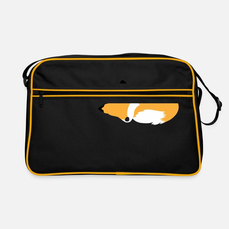 Schlafende Fox - Retro Tasche - Schwarz/Gold