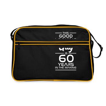60 anniversaire drôle d'idée cadeau cadeau 60 - Sac Retro - noir/or - Devant