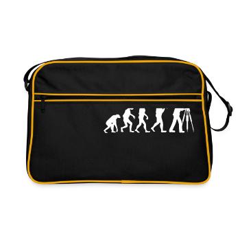 Evolution Ingenieur vermessung Geschenk Beruf - Retro Tasche - Schwarz/Gold - Vorne