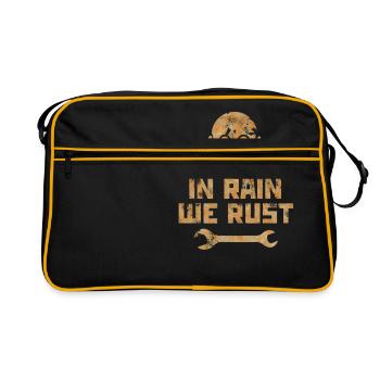 Robot, cyborg, machine - rusting in the rain - Retro Bag - black/gold - Front