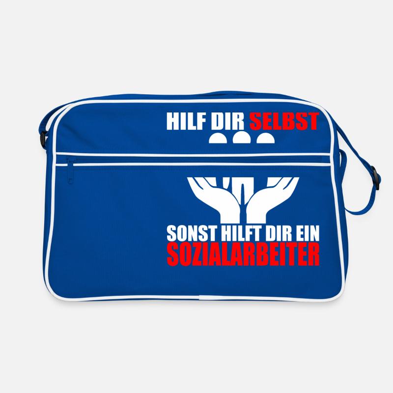 HILF DIR SELBST SONST HILFT DIR EIN SOZIALARBEITER Retro Tasche