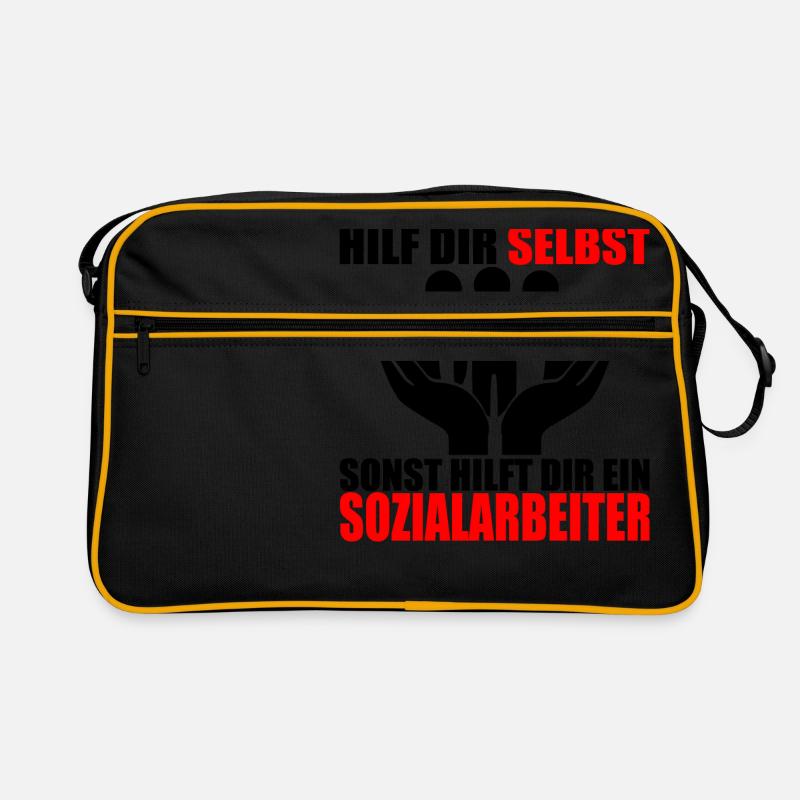 HILF DIR SELBST SONST HILFT DIR EIN SOZIALARBEITER Retro Tasche
