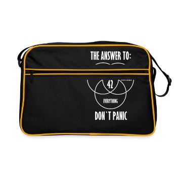 42 - The ultimate answer! Cool, funny idea - Retro Bag - black/gold - Front