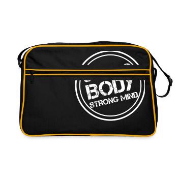 Un corps fort - un esprit fort - Sac Retro - noir/or - Devant