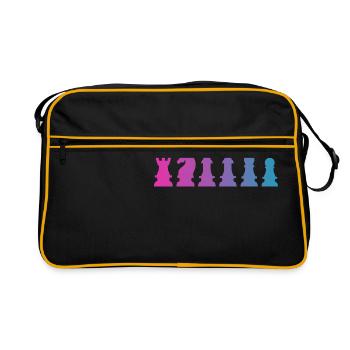 pièces d'échecs idée joueur d'échecs cadeau - Sac Retro - noir/or - Devant