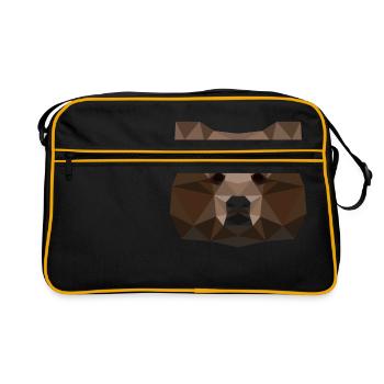 Bear geometric gift idea bear brown bear animal - Retro Bag - black/gold - Front
