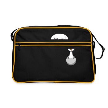 Hello! Seagull with speech bubble Funny gift idea - Retro Bag - black/gold - Front