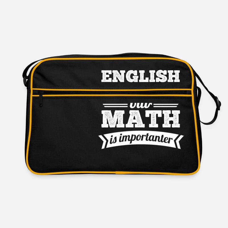 L'anglais est important mais Math est importanter - Sac Retro - noir/or