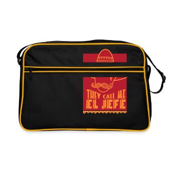 Ils m'appellent El Jefe chemise de gestionnaire drôle - Sac Retro - noir/or - Devant