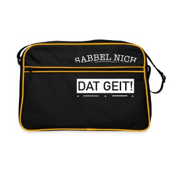 Plattdeutscher Spruch Geschenk Idee - Retro Tasche - Schwarz/Gold - Vorne