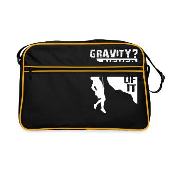 Gravity Never Heard Rock Climbing - Retro Tasche - Schwarz/Gold - Vorne