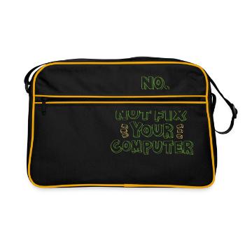 Non, je veux ton ordinateur .. - Cadeau - Sac Retro - noir/or - Devant