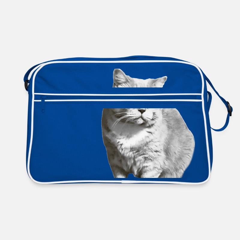 britisch Kurzhaar Katze weiß weiße Katze Kätzchen Retro Tasche
