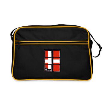 Drapeau du Danemark Scandinavie Drapeau danois Voyage - Sac Retro - noir/or - Devant