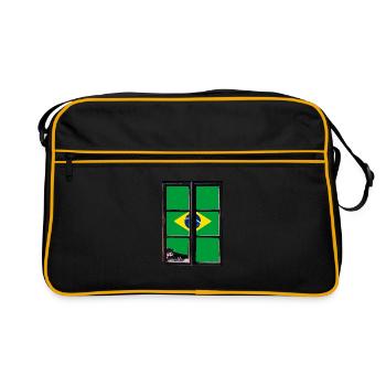 Drapeau du Brésil Drapeau brésilien Amérique du Sud - Sac Retro - noir/or - Devant