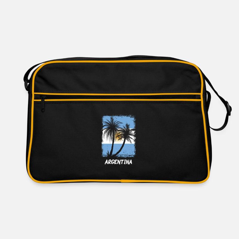 Drapeau de l’Argentine Amérique du Sud Drapeau de l’Argentine - Sac Retro - noir/or
