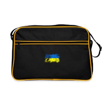 Ukraine - Retro Tasche - Schwarz/Gold - Vorne