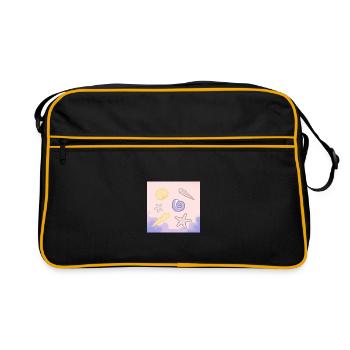 Pastel Sea Shells Starfish - Retro Bag - black/gold - Front