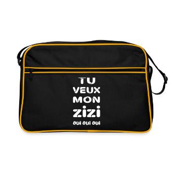 tu veux mon zizi oui oui oui t-shirt homme - Sac Retro - noir/or - Devant