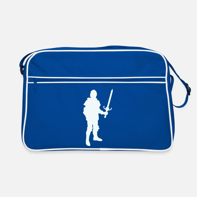 Silhouette de héros chevalier avec épée longue Sac Retro