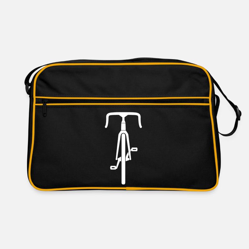 Rennrad Frontsilhouette - Retro Tasche - Schwarz/Gold