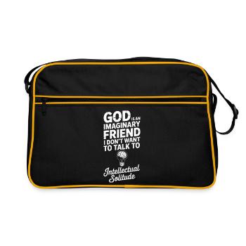 Imaginärer Gott, intellektuelle Einsamkeit - Retro Tasche - Schwarz/Gold - Vorne