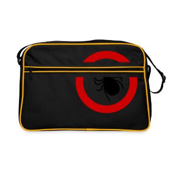 Vorsicht Zecke / Zecken / Punker / Punk / Parasit - Retro Tasche - Schwarz/Gold - Vorne