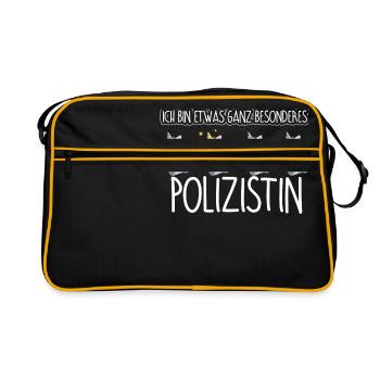 POLIZISTIN - Toll - Retro Tasche - Schwarz/Gold - Vorne