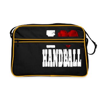 j'aime l'amour exigeant handball cœur aimant - Sac Retro - noir/or - Devant