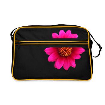 flowers lilies tulips orchids sunflower dahlia ger - Retro Tasche - Schwarz/Gold - Vorne
