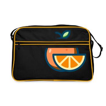 orange orange orange veggie fruit fruits - Retro Bag - black/gold - Front